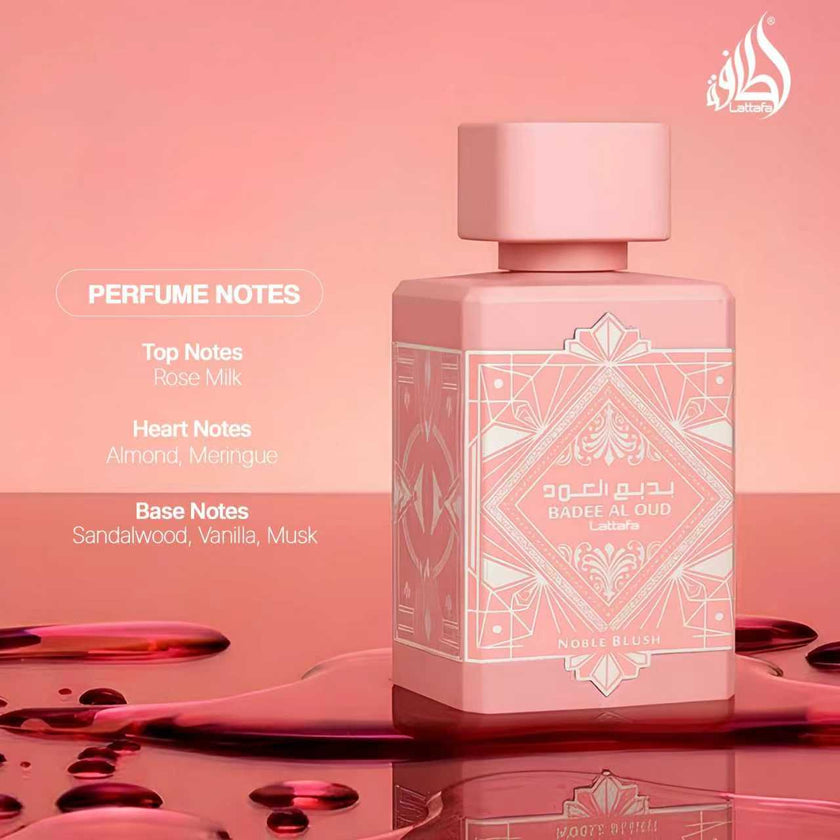 Lattafa Bade’e Al Oud Noble Blush – Sweet Creamy Gourmand Eau De Parfum 3.4 Fl Oz Unisex